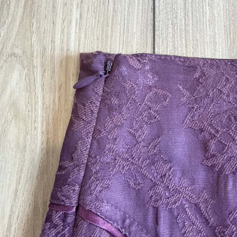NWT Vintage Y2K 90s Bebe Purple Lace pencil skirt double Vented Slit Sz 0 - Picture 8 of 8